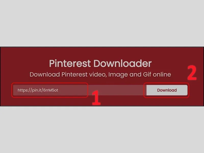 Tải video Pinterest - Dán liên kết vào ô thông tin trên website