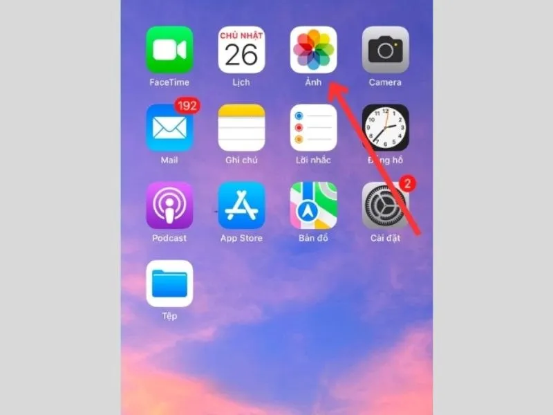Mở ứng dụng Ảnh của Apple ra