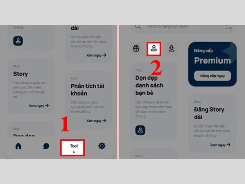 Kích chọn Tool để biết được số liệu cần thiết