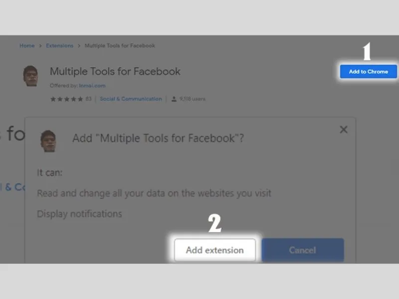 Add Multiple Tools For Facebook vào Chrome
