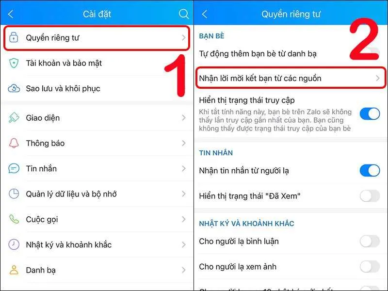 Hiển thị các nguồn có thể kết bạn
