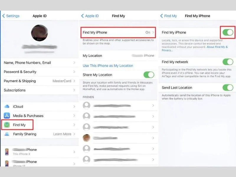 Tắt tính năng tìm iPhone để tiến hành hạ cấp