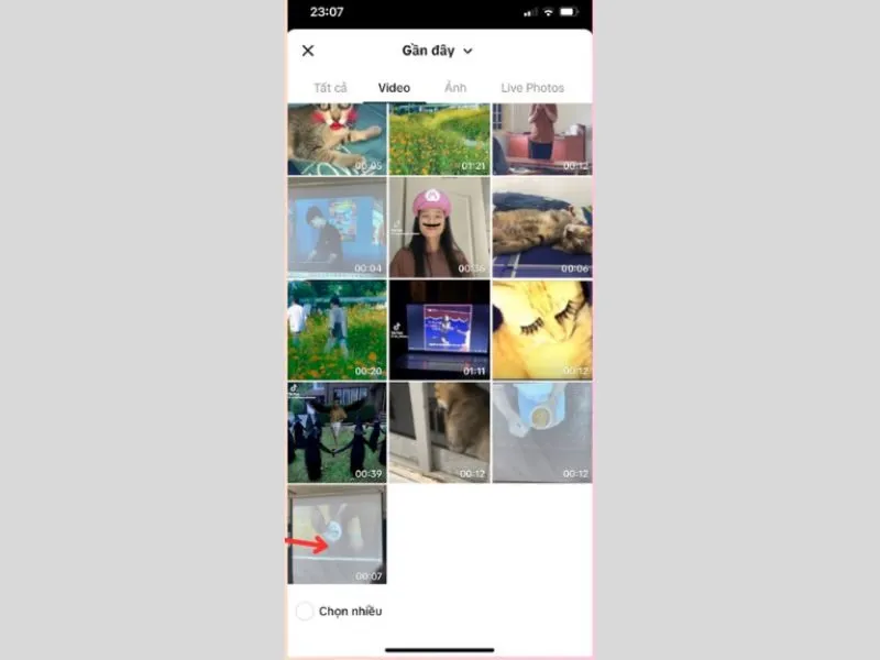 Cách khôi phục video đã xóa trên TikTok - Chọn video phù hợp