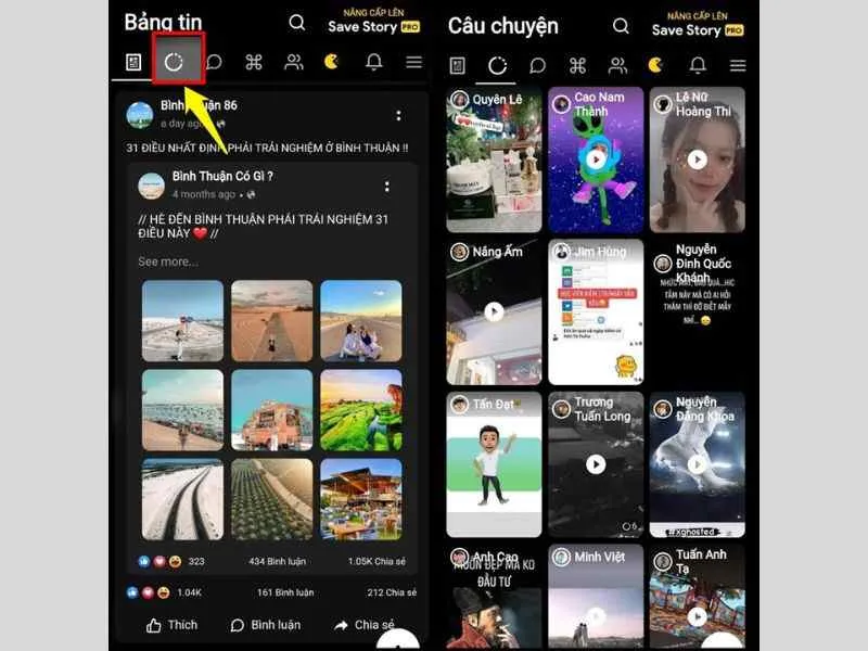 Hiển thị các Story của nhiều tài khoản khác nhau