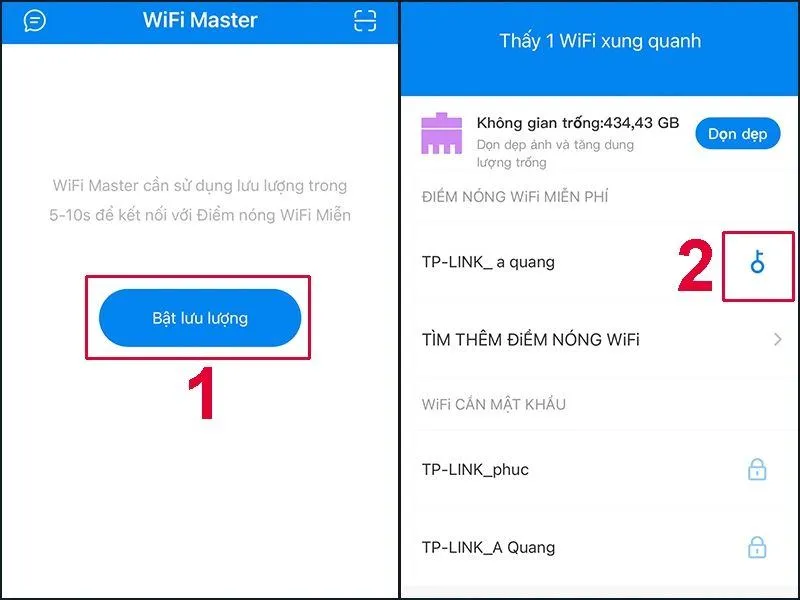 Chọn Wifi bạn cần kết nối