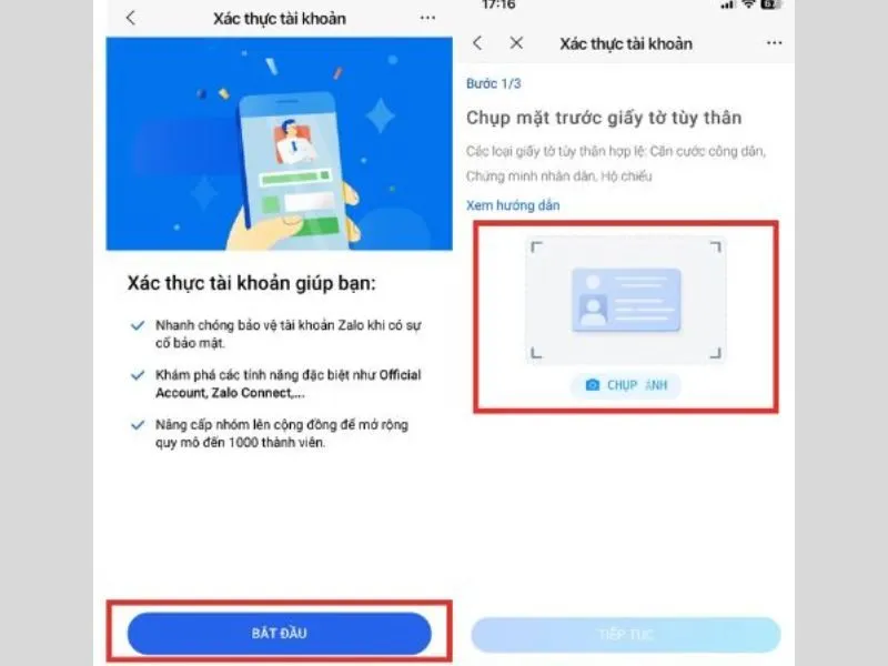 Không thể xác thực mà không có CCCD, CMND, hộ chiếu