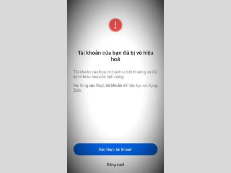 Tài khoản bị vô hiệu hóa