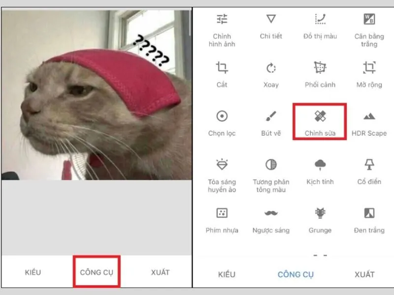 Cách xóa icon che ảnh bằng Snpaseed