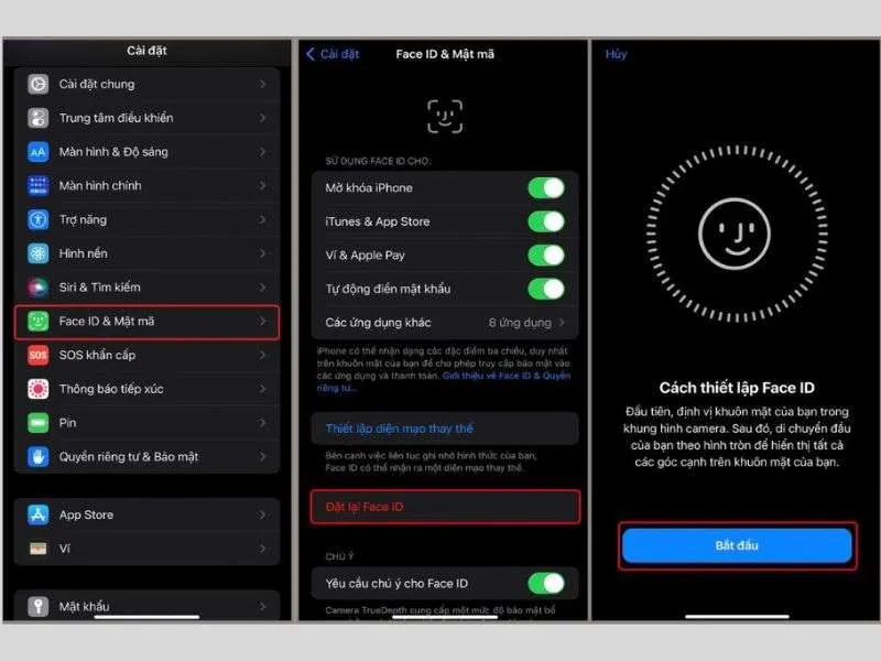 Cài đặt lại Face ID để khắc phục lỗi