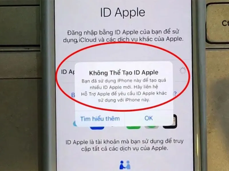 Tài khoản ID Apple không hợp lệ