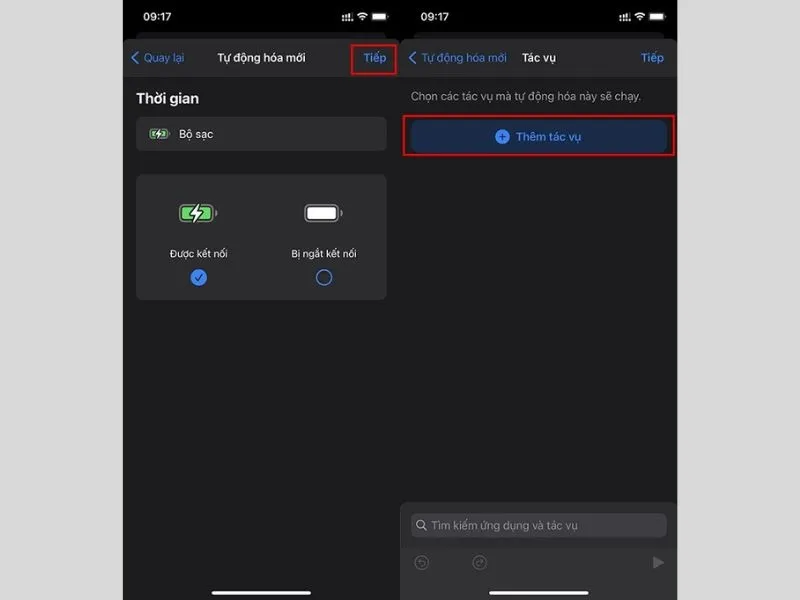 Thêm tác vụ trên iPhone