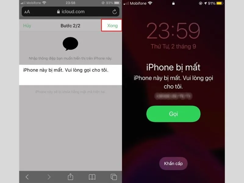 Giao diện sẽ xuất hiện trên điện thoại iPhone bị mất