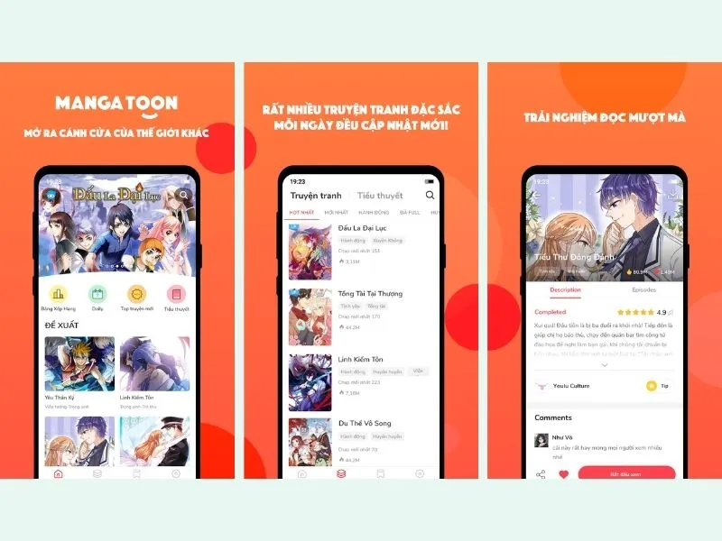 App MangaToon Lite đọc truyện tranh offline 