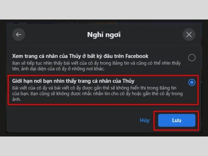 Hoàn tất cách giảm tương tác bạn bè trên facebook