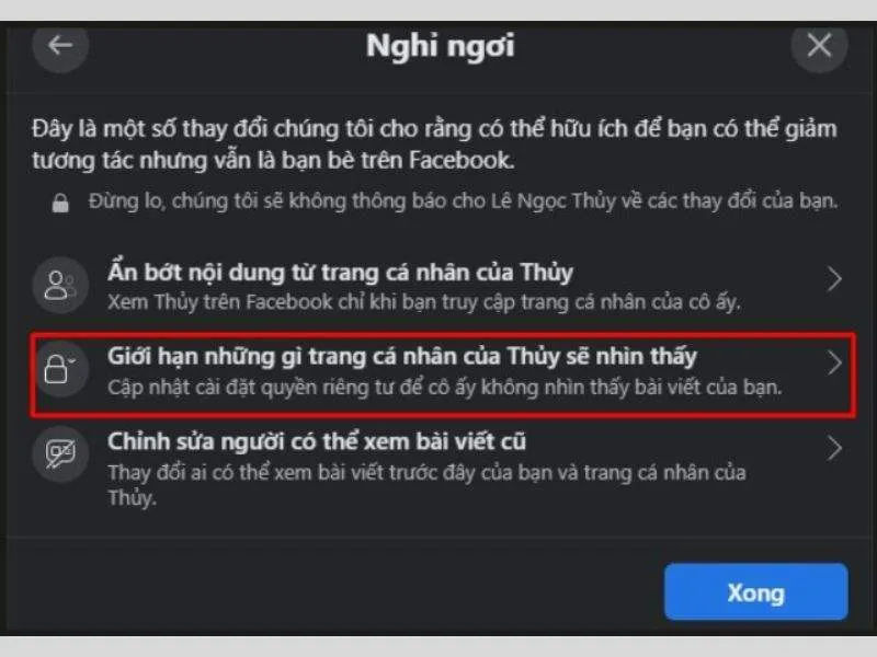 Giới hạn nội dung của chính bạn