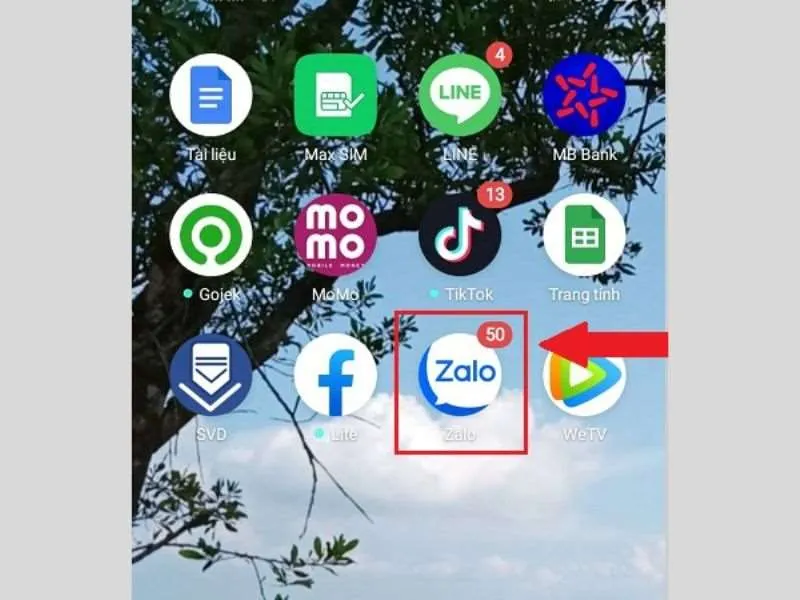 Khởi chạy ứng dụng Zalo