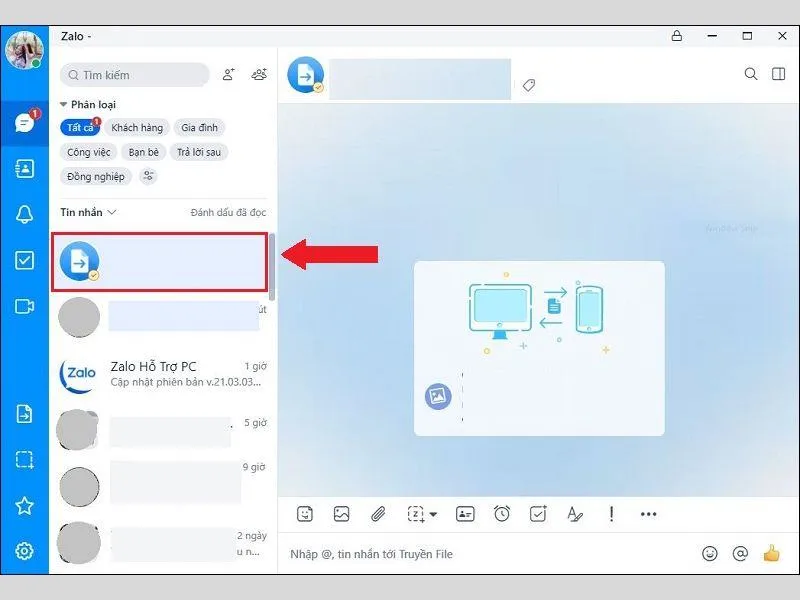 Mở giao diện tin nhắn với người cần gửi video