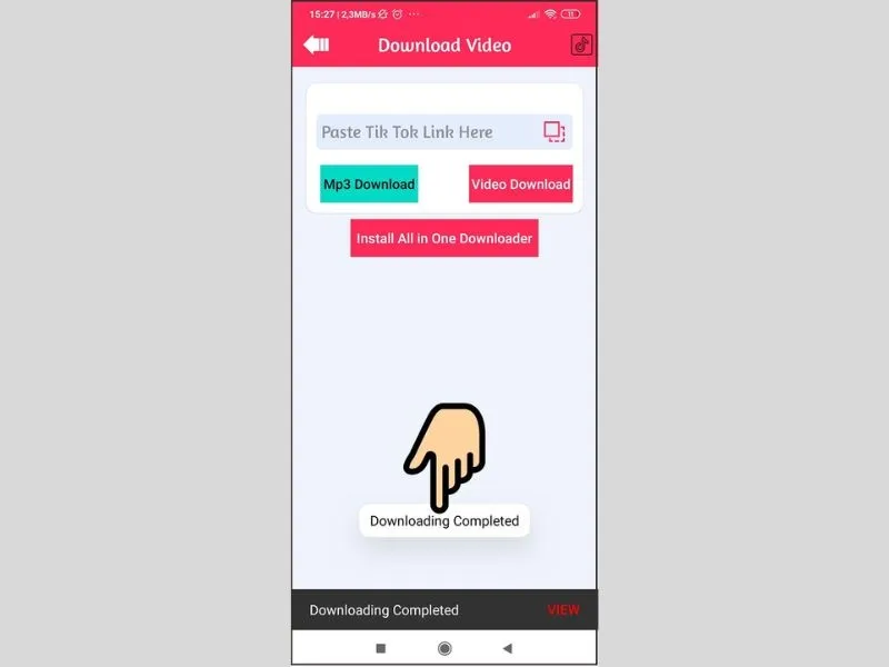 Video tải về được lưu ở thư viện