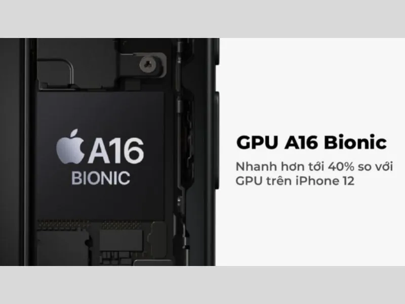 Con chip A 16 Bionic có hiệu năng mạnh mẽ