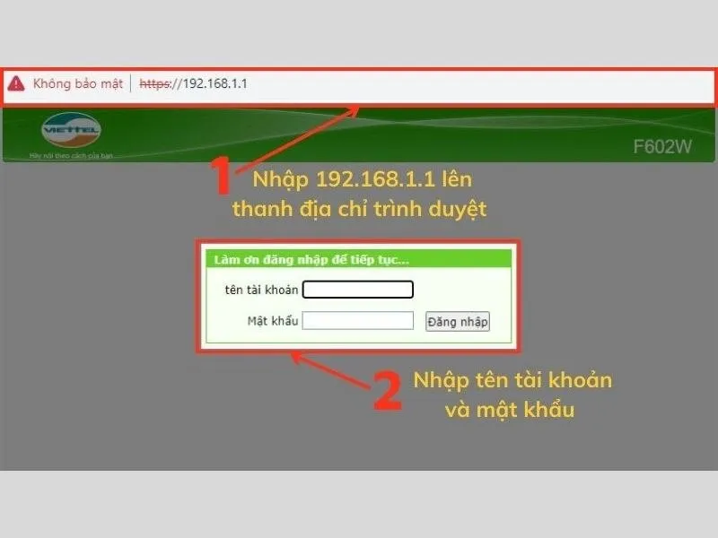Truy cập vào trang web quản lý