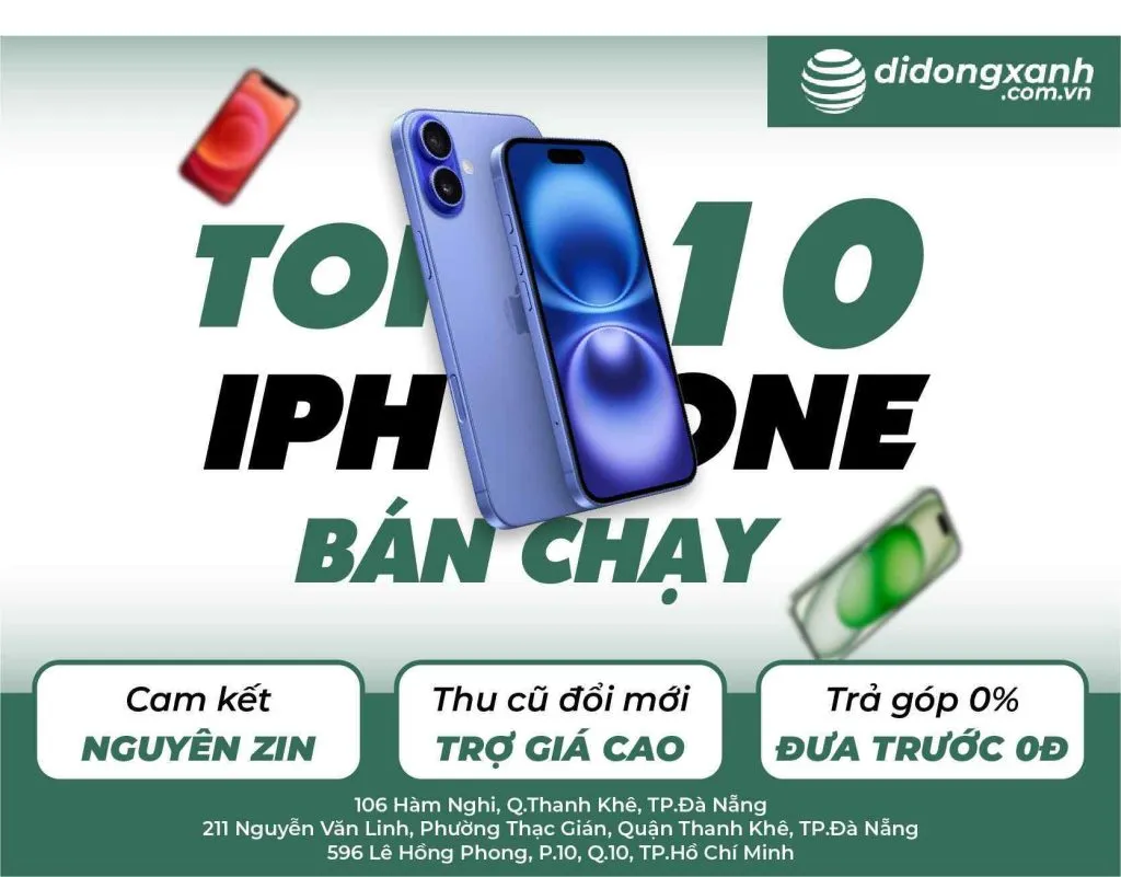 Top iPhone bán chạy có mức giá tốt nhất Di Động Xanh