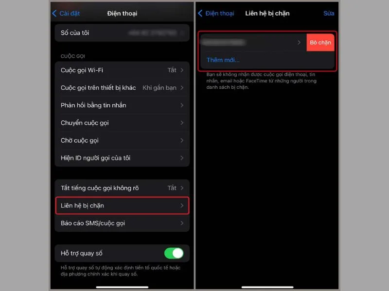 iPhone có sóng nhưng không nhận được cuộc gọi do chặn liên hệ