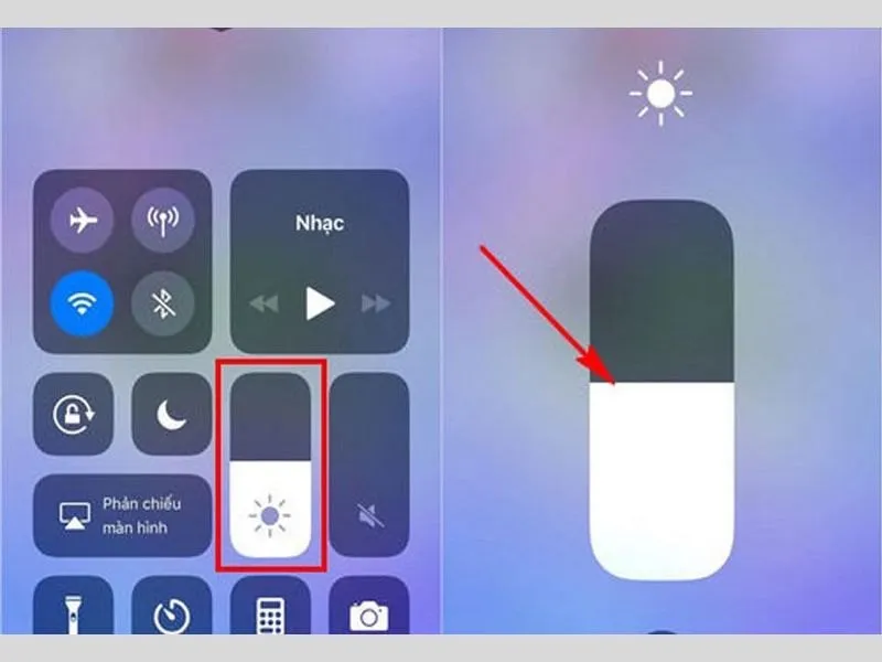 Giảm ánh sáng xuống mức vừa phải