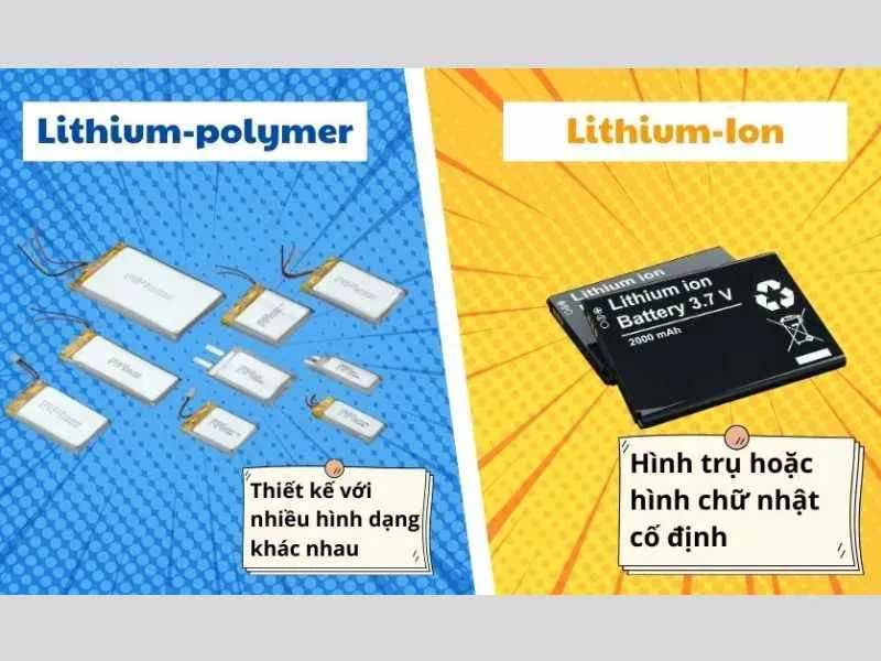 So sánh Pin Li-ion và Li-po chi tiết