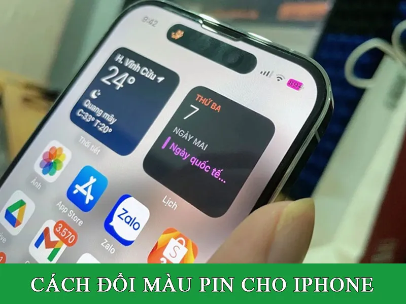 Cách đổi màu pin cho iPhone