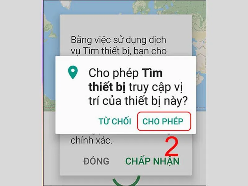Cấp quyền truy cập cho điện thoại