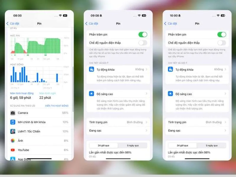 Dung lượng Pin iPhone 16 Pro so sánh với iPhone 15 Pro