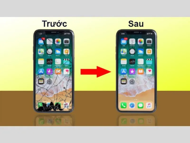Khắc phục được màn hình bị vỡ, chảy mực