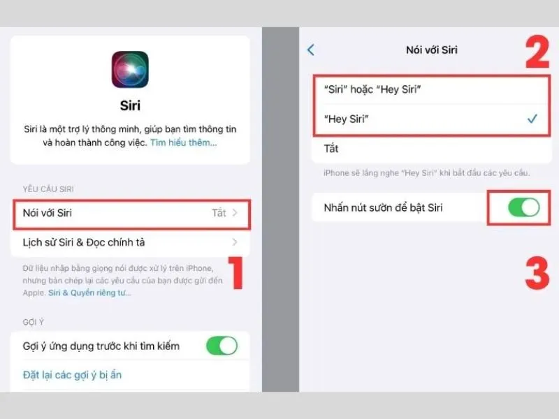 Chọn câu lệnh để gọi Siri dậy