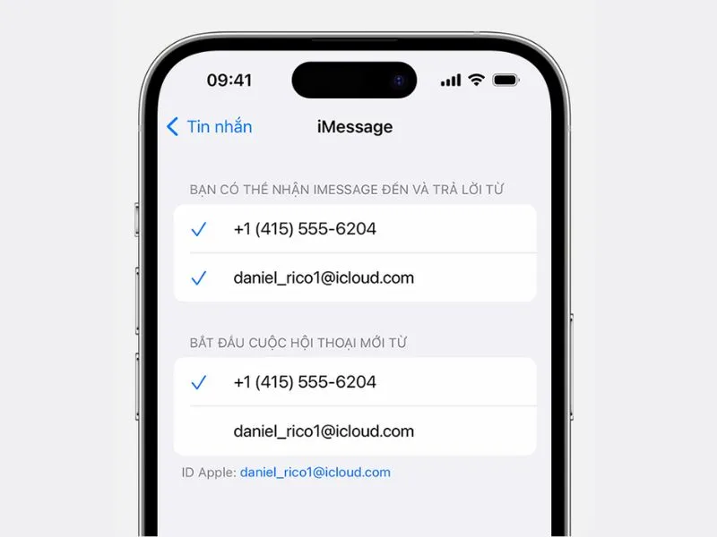 Cài đặt imessage cho iPhone bằng email và số điện thoại