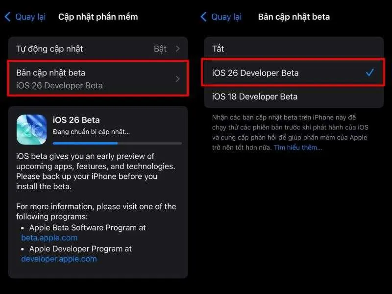 Lựa chọn phiên bản mới nhất