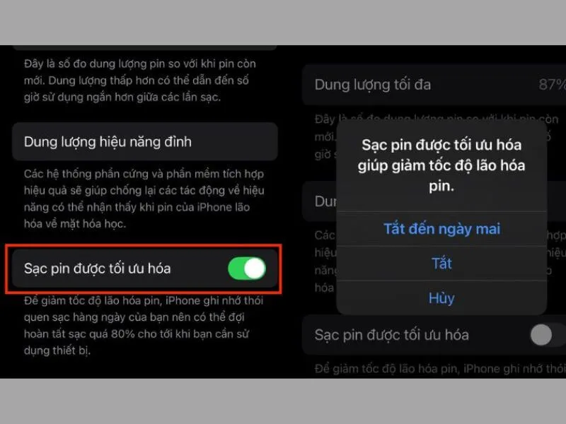 Tắt tính năng tối ưu hoá trên iPhone