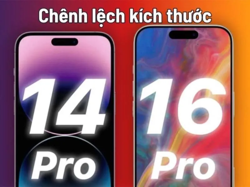 Chi tiết So sánh iPhone 14 Pro và 16 Pro và màn hình