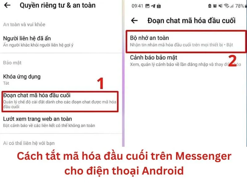 Các bước tắt mã hóa cho điện thoại Android