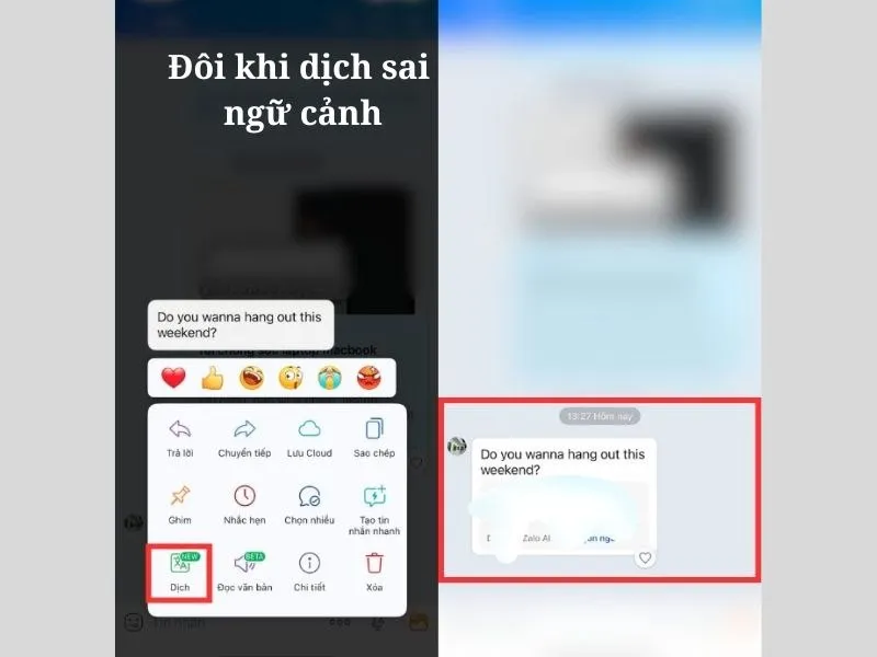 Dịch sai ngữ nghĩa của đoạn hội thoại