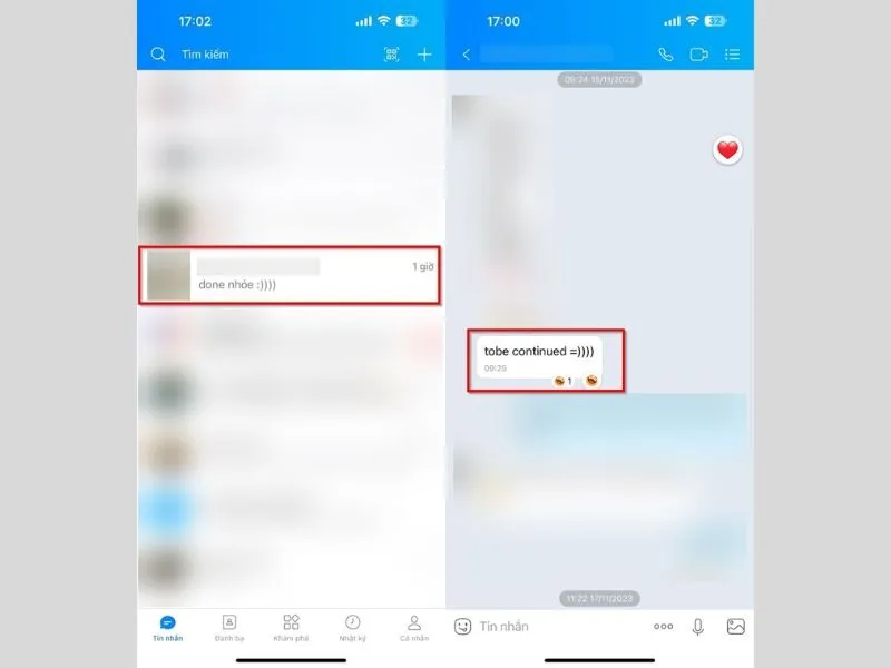 Chọn nội dung muốn dịch trong đoạn chat