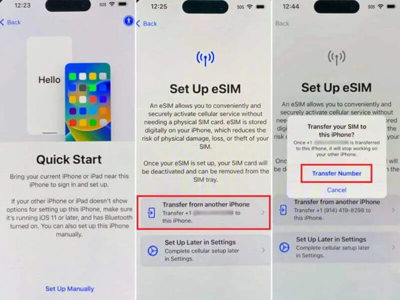 Chuyển esim từ iPhone cũ sang iPhone 14 Pro Max