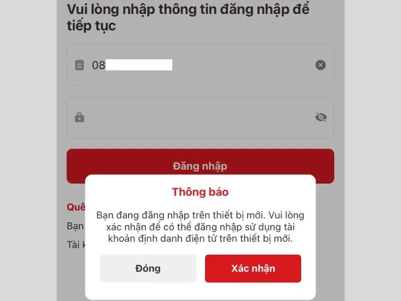 Nguyên nhân không đăng nhập được VNeID trên thiết bị mới