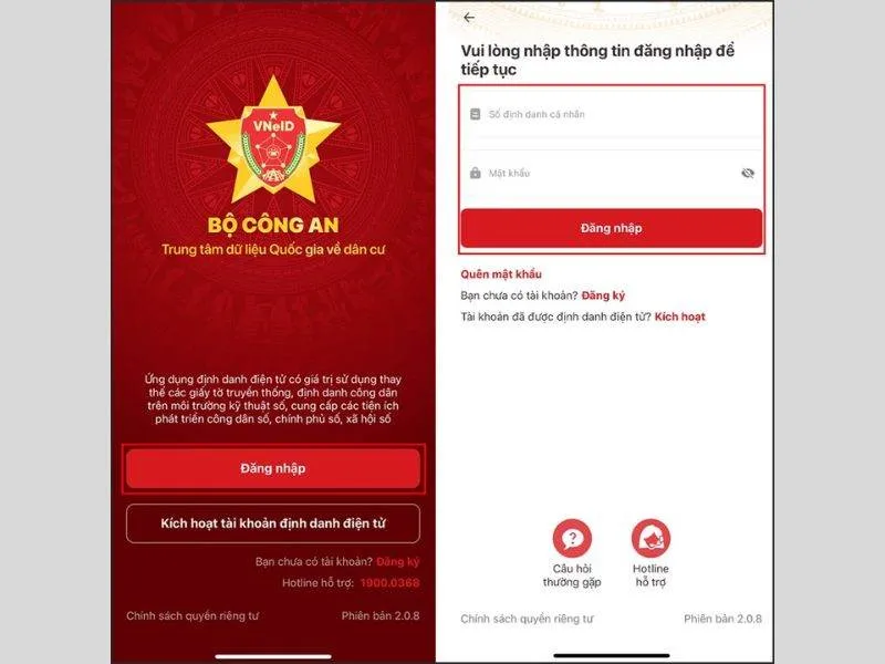 Kiểm tra thông tin khi không đăng nhập được VNeID trên thiết bị mới
