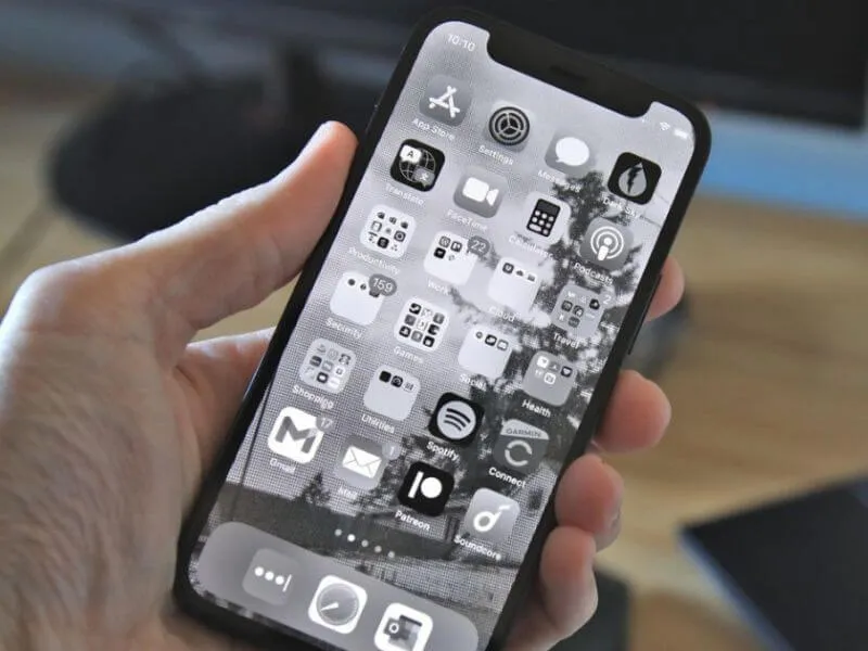 Màn hình iPhone bị màu âm bản