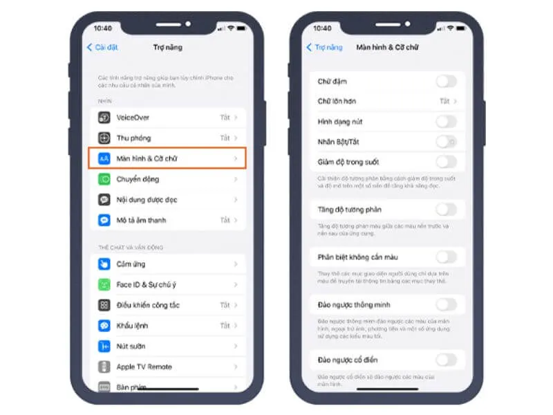 Xử lý màn hình iphone bị màu âm bản