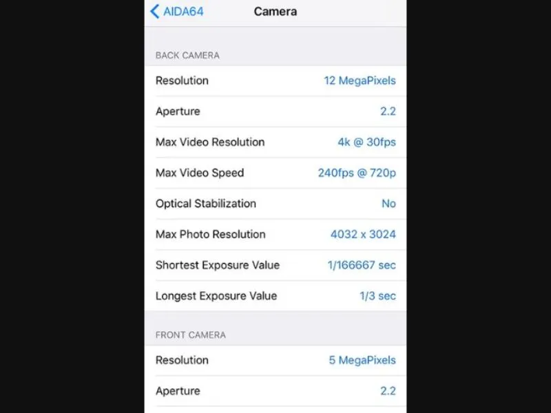 Xem thông số camera trên iPhone