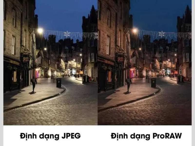 Chi tiết hai định dạng ảnh có ProRaw và không có