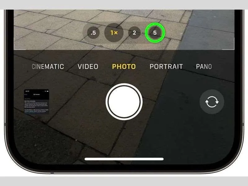 Zoom 5x không vỡ, không nhòe