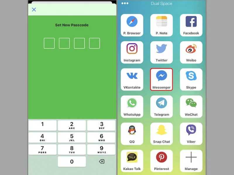 Đặt mã pin cho ứng dụng