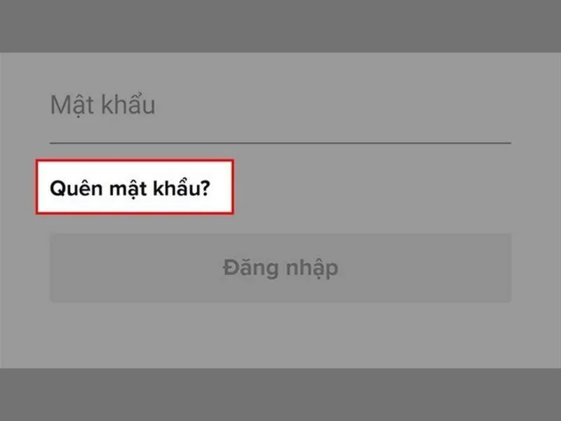 Chọn quên mật khẩu để khôi phục tài khoản